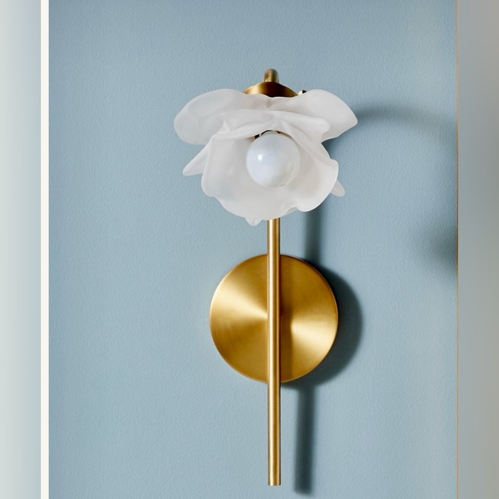 Anthropologie Blossom Glass Flower Sconce Wall Light NEW